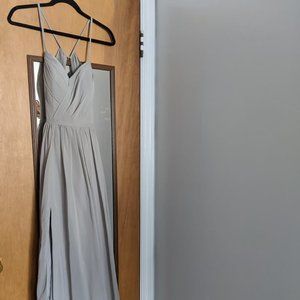 Azazie Cora Dress in Silver Size 4